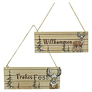 Noor Living Wanddekoration Jonas (0,6 x 10 cm, Winterlich, Braun, Metall)