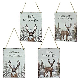 Noor Living Wanddekoration Jonas (0,1 x 28 cm, Winterlich, Metall)