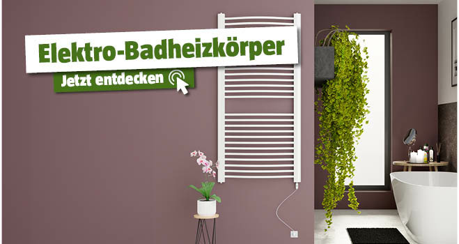Elektrischer Badheizkörper neben der Badewanne