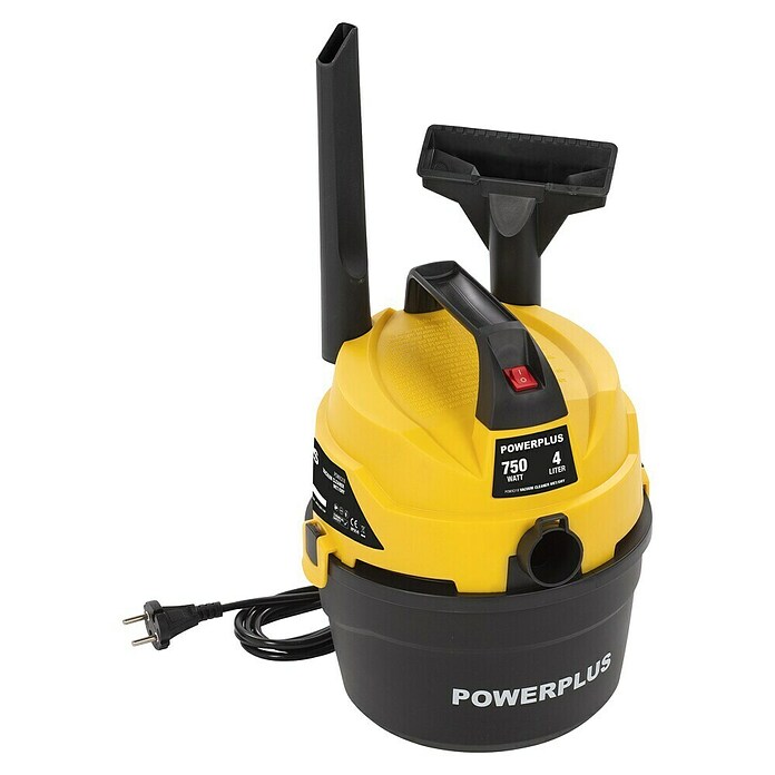 PowerPlus Aspirador en seco y húmedo eléctrico POWX318 (750 W, Volumen de recipiente: 4 l) | BAUHAUS