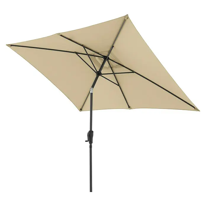 Doppler Balkonschirm Life Lift - Sand, Bespannungsmaß (L x B): 200 x 250 cm - Beige Sonnenschirm mit rechteckiger Form und schwarzem Gestell für den Garten oder die Terrasse. Ideal für sonnige Tage.