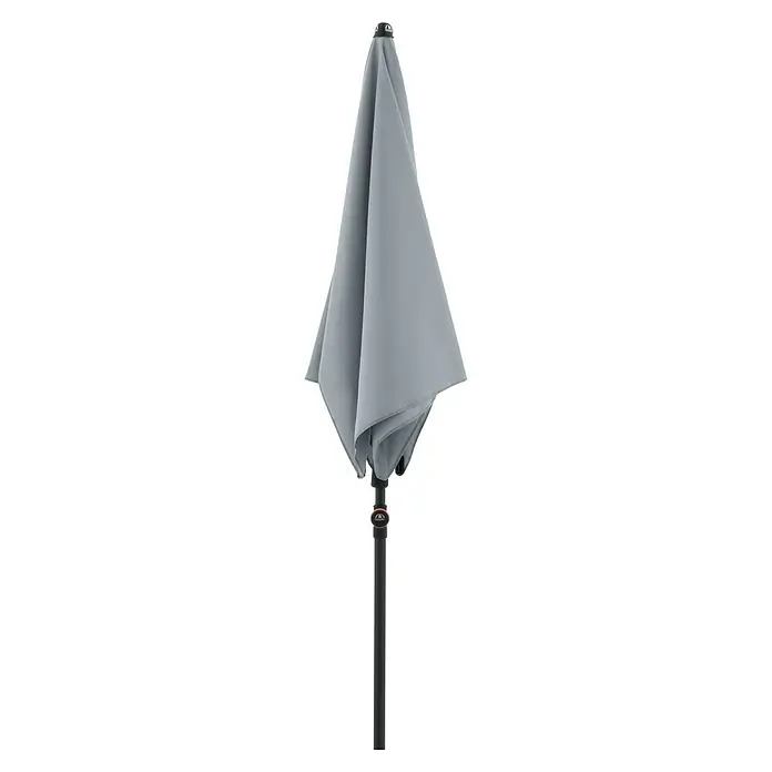Doppler Balkonschirm myZone - Hellgrau, Bespannungsmaß (L x B): 125 x 190 cm - Geschlossener grauer Gartenschirm mit stabilem, dunklem Ständer, ideal für den Außenbereich zum Schutz vor Sonne.