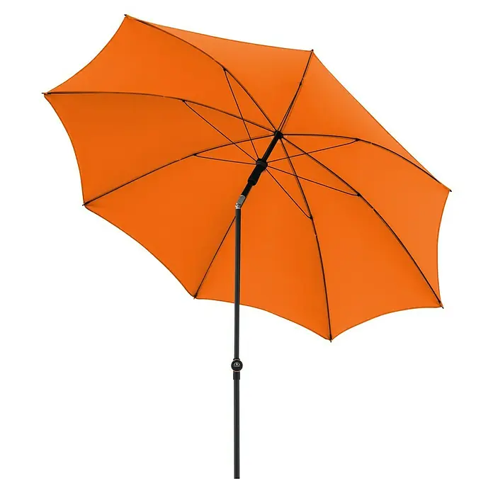 Doppler Balkonschirm rund myZone - Orange, Durchmesser Bespannung: 200 cm - Ein orangefarbener Sonnenschirm, ideal für den Garten oder die Terrasse, bietet Schatten und Schutz vor der Sonne.