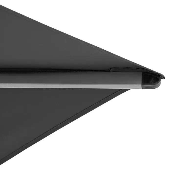 Doppler Ampelschirm Active Neo - Anthrazit, Bespannungsmaß (L x B): 260 x 350 cm - Nahaufnahme einer eleganten, grauen Markise, die Schatten spendet und stilvolles Design vereint.