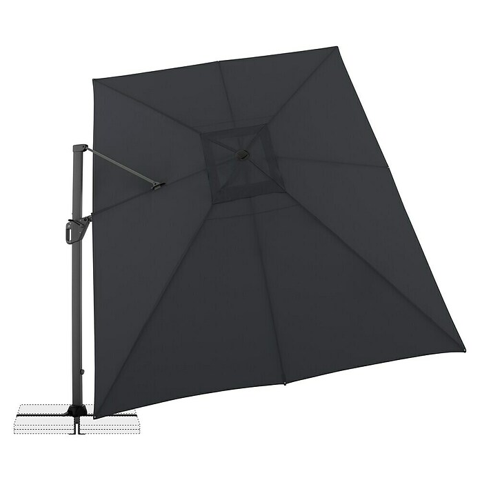 Doppler Ampelschirm Life Side (Anthrazit, Bespannungsmaß (L x B): 300 x 400 cm) | BAUHAUS