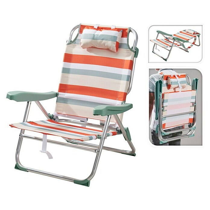Campingstoel (Inklapbaar, Oranje gestreept) | BAUHAUS