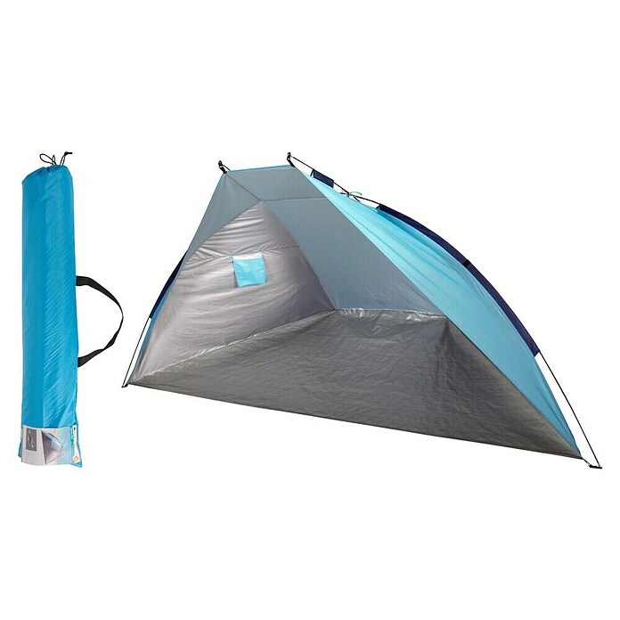 Pop-up strandscherm (Blauw / Zilver, l x b x h: 270 x 120 x 120 cm) | BAUHAUS