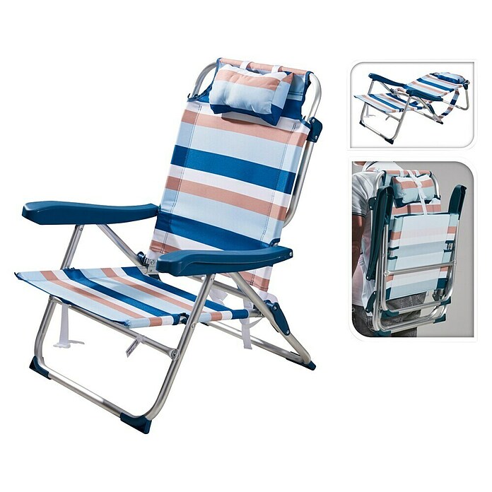 Campingstoel (Inklapbaar, Blauw gestreept) | BAUHAUS