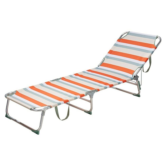 Ligbed (Opvouwbaar, Rood gestreept) | BAUHAUS