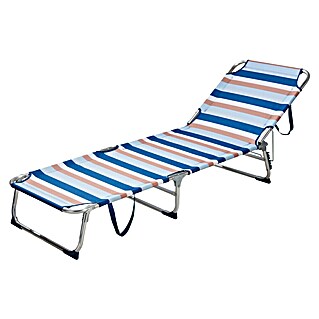 Ligbed (Opvouwbaar, Blauw gestreept)