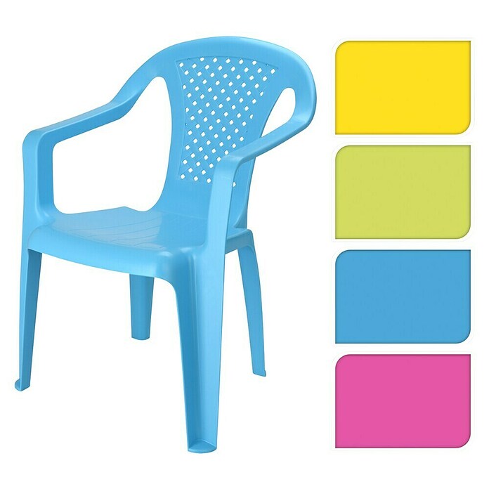 Stapelbare kinderstoel (Kunststof, Roze / Blauw / Groen/ Geel) | BAUHAUS