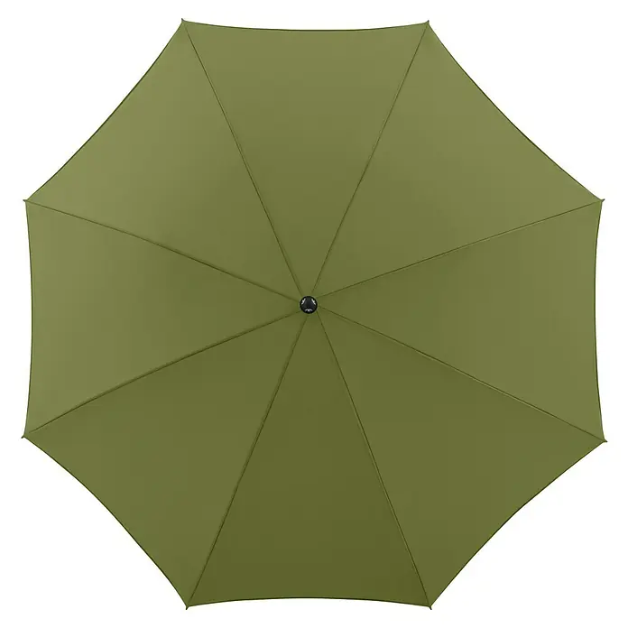 Doppler Balkonschirm rund myZone - Kiwi, Durchmesser Bespannung: 200 cm - Nahaufnahme eines grünen, aufgespannten Regenschirms. Das robuste Design bietet optimalen Schutz vor Regenwetter.
