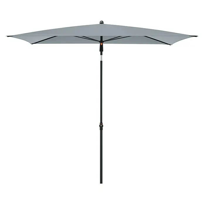 Doppler Balkonschirm myZone - Hellgrau, Bespannungsmaß (L x B): 125 x 190 cm - Ein grauer Sonnenschirm mit einem stabilen Ständer bietet Schatten und Schutz vor der Sonne. Perfekt für den Garten oder die Terrasse.