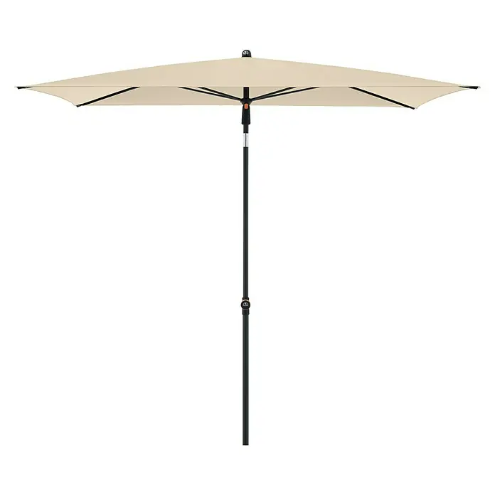 Doppler Balkonschirm myZone - Natur, Bespannungsmaß (L x B): 125 x 190 cm - Heller, rechteckiger Sonnenschirm mit schwarzem Gestell. Ideal für den Garten, schützt vor Sonne.