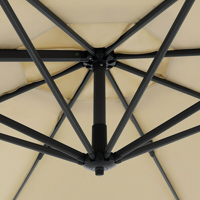 Doppler Ampelschirm rund Life 310 Side (Sand, Durchmesser Bespannung: 310 cm) | BAUHAUS