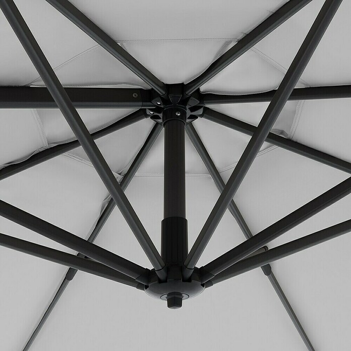 Doppler Ampelschirm rund Life 310 Side (Hellgrau, Durchmesser Bespannung: 310 cm) | BAUHAUS