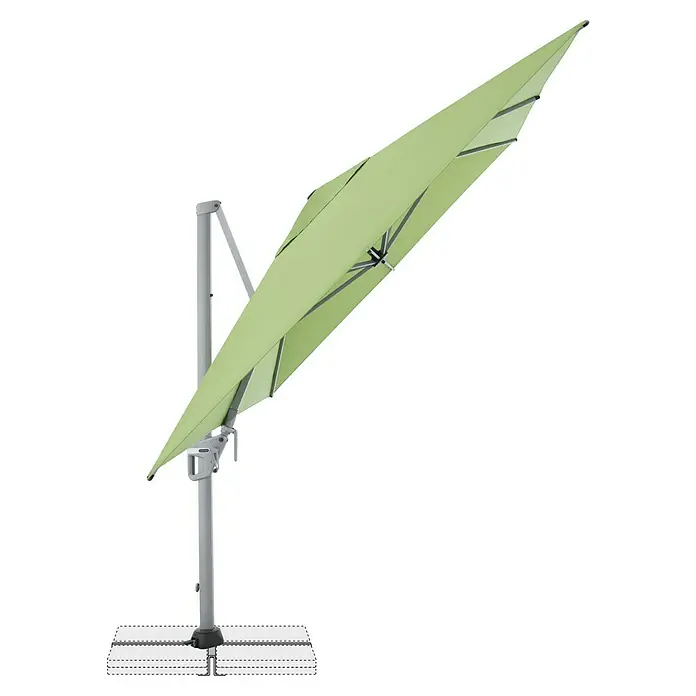 Doppler Ampelschirm Active Neo - Grün, Bespannungsmaß (L x B): 260 x 350 cm - Der schattenspendende Ampelschirm in Grün bietet eine flexible Beschattungslösung für den Außenbereich.