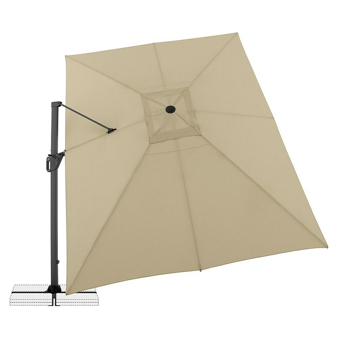 Doppler Ampelschirm Life (Sand, Bespannungsmaß (L x B): 300 x 400 cm) | BAUHAUS