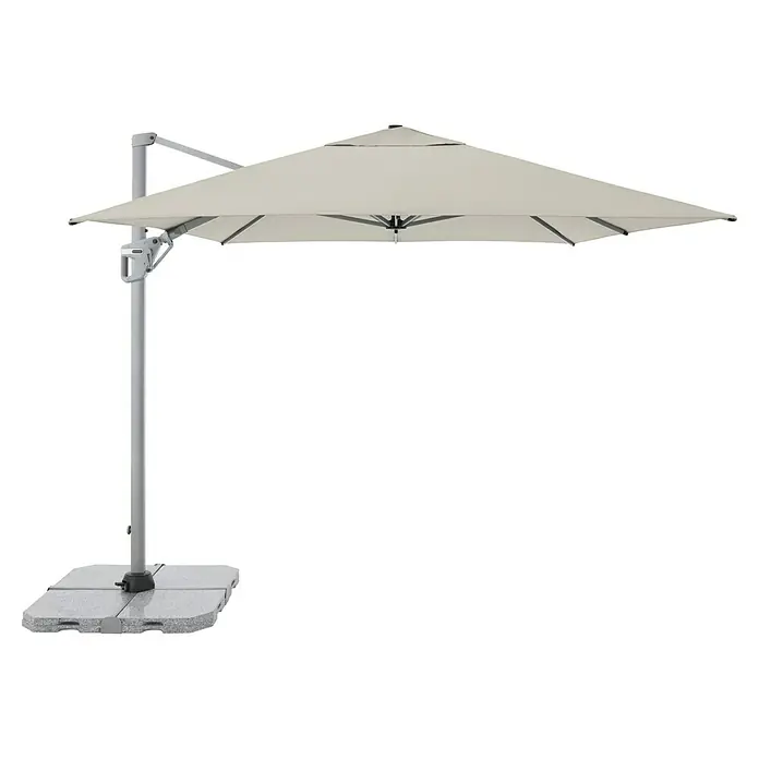 Doppler Ampelschirm Active Neo - Natur, Bespannungsmaß (L x B): 260 x 350 cm - Ein großer, quadratischer Sonnenschirm mit stabilem Fuß bietet optimalen Sonnenschutz im Außenbereich.