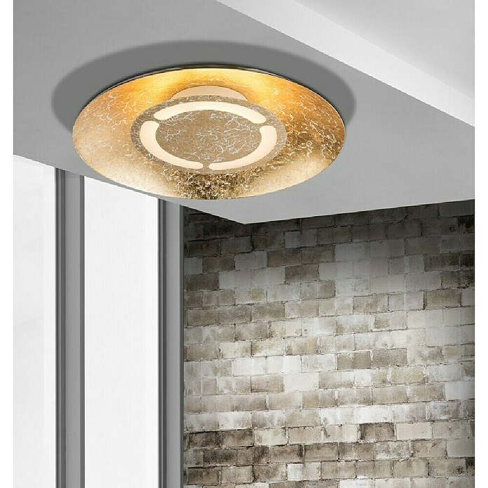 Globo Plafón LED redondo (12 W, Dorado, Ø x Al: 35 x 7,5 cm)