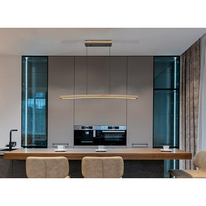 Globo Doro Lámpara colgante LED (18 W, L x An x Al: 100 x 8 x 120 cm, Marrón, Blanco cálido) | BAUHAUS