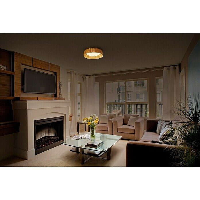 Ledvance Plafón redondo Bambú (18 W, Beige) | BAUHAUS
