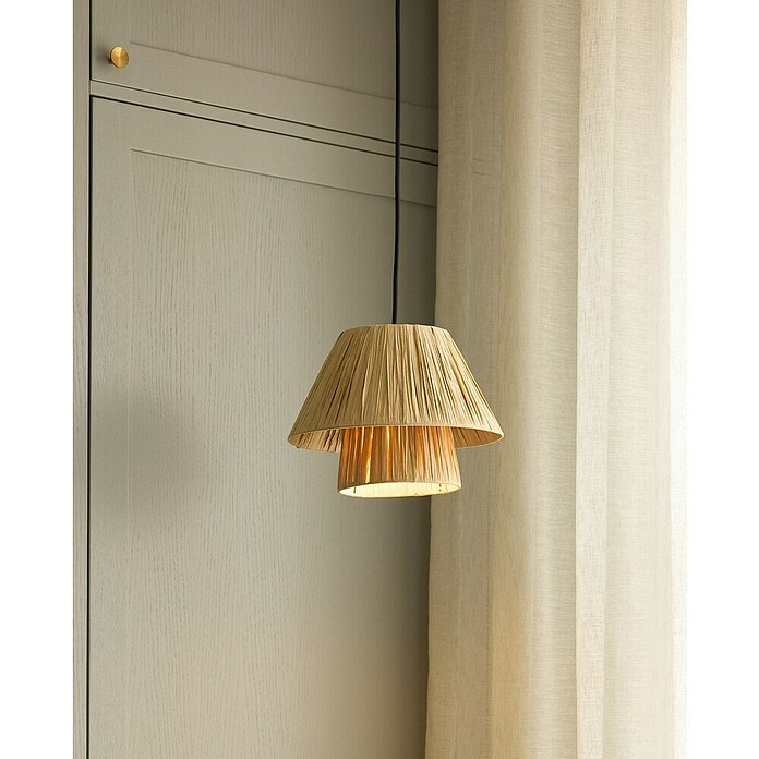 Ledvance Lámpara colgante redonda Hut (6 W, Ø x Al: 28 x 120 cm, Beige, E27) | BAUHAUS