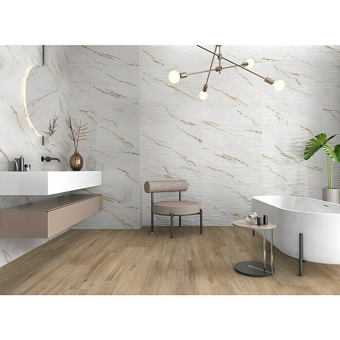 Revestimiento de pared Fontana Decor (29,5 x 90 cm, Blanco, Mate, Relieve) | BAUHAUS