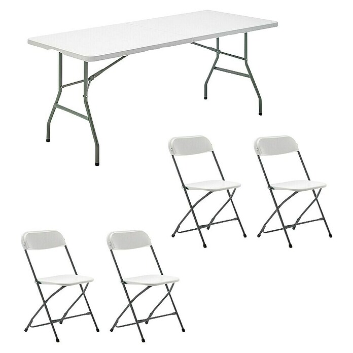 Set de muebles de jardín Every (5 pzs., Acero/HDPE, Blanco roto) | BAUHAUS