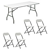 Set de muebles de jardín Every (5 pzs., Acero/HDPE, Blanco roto) | BAUHAUS