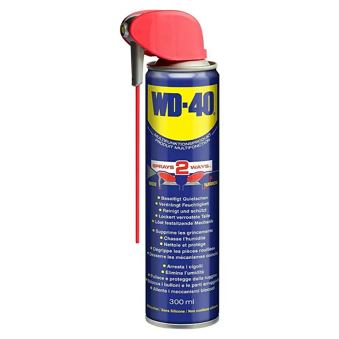 WD-40 Multiöl Smart Straw Slim - 300 ml - Dose WD-40 Multifunktionsprodukt mit rotem Sprühkopf. Ideal zum Schmieren, Reinigen und Lösen von festsitzenden Teilen.