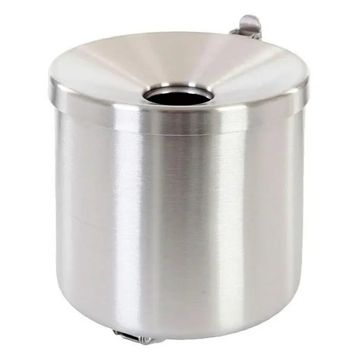 Proregal Asche-Mülleimer Rund feulöschend Wandaschenbecher - 2 l, Edelstahl, Edelstahl / Silber - Edler, runder Edelstahl-Aschenbecher für den Außenbereich. Der Aschenbecher ist robust und wetterfest, ideal für Raucherbereiche.