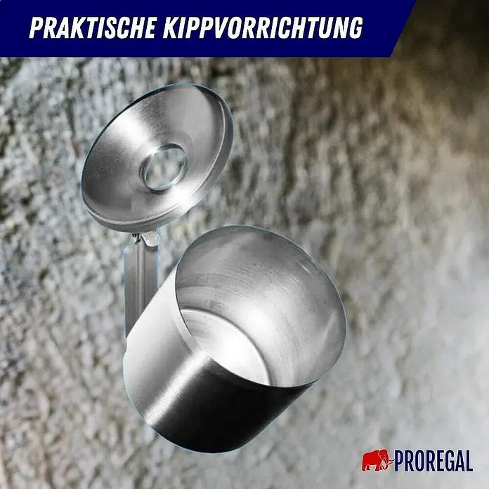 Proregal Asche-Mülleimer Rund feulöschend Wandaschenbecher - 2 l, Edelstahl, Edelstahl / Silber - Kippvorrichtung aus Metall. Eine praktische Vorrichtung zum Kippen von Flüssigkeiten oder Schüttgütern.