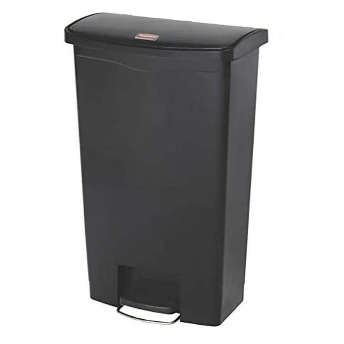 Proregal Treteimer Stilvoller Treteimer aus mattem Edelstahl - 40 l, Edelstahl, Silber - Schwarzer, rechteckiger Rubbermaid-Treteimer mit Deckel und Fußpedal. Ideal für Küche oder Bad.