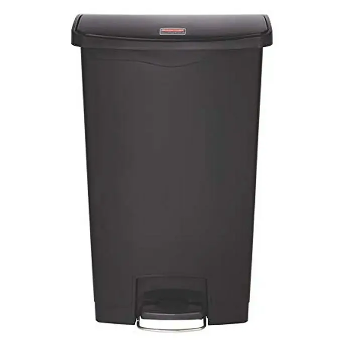 Proregal Treteimer Stilvoller Treteimer aus mattem Edelstahl - 40 l, Edelstahl, Silber - Schwarzer Rubbermaid-Treteimer mit Deckel und Pedal zum einfachen Öffnen, ideal für Küche oder Bad.