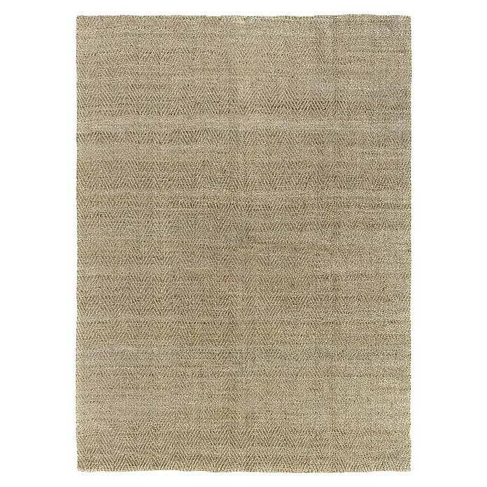Alfombra de yute Alcázar - Natural, 400 x 300 cm, 100% yute - Una alfombra con un elegante patrón de espiga en tonos tierra neutros que añade calidez y estilo a cualquier habitación.