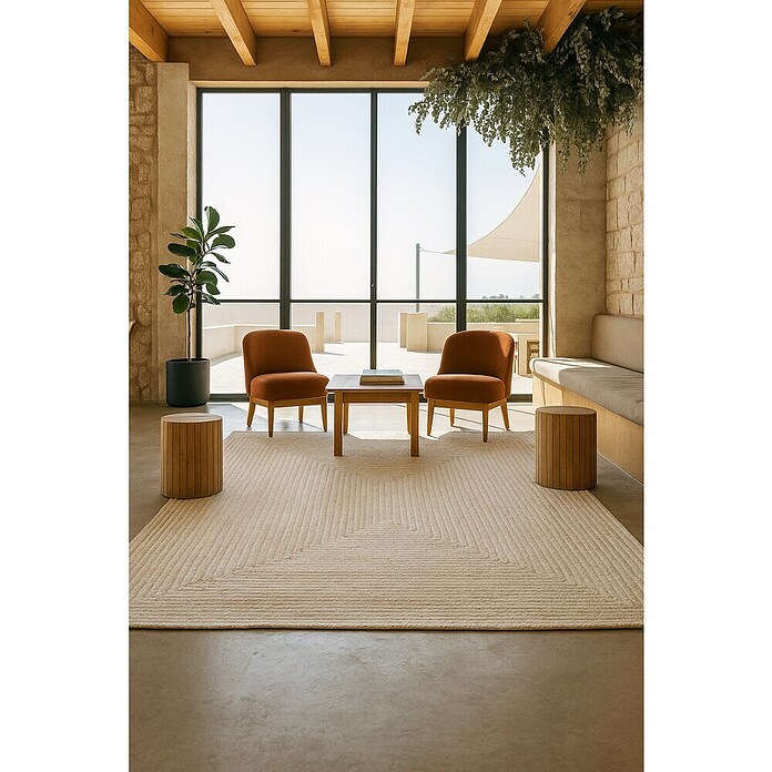 Alfombra de yute Nazar (Blanco, 300 x 250 cm) | BAUHAUS