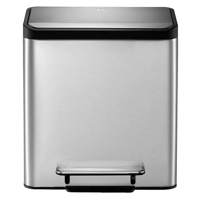 Proregal Treteimer - 30 l, Edelstahl, Silber - Moderner, eckiger Treteimer aus Edelstahl mit glänzendem Deckel und Pedal zur einfachen Bedienung. Praktische Lösung für Küche & Bad.