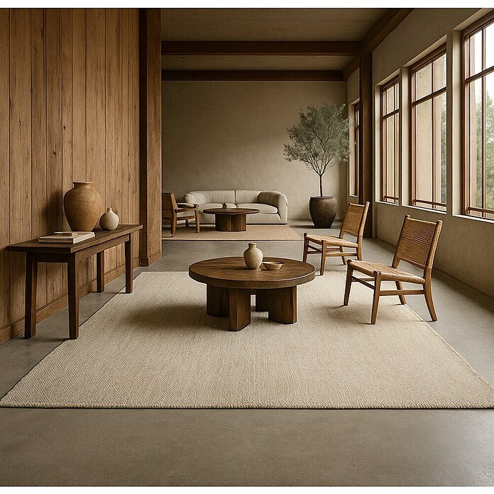 Alfombra de yute Córdoba (Blanco, 300 x 240 cm, 100% yute) | BAUHAUS