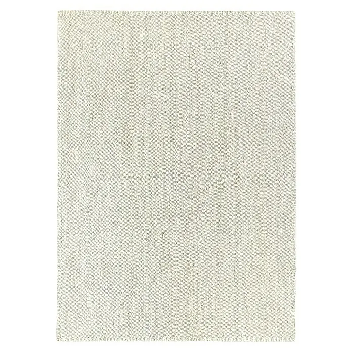 Alfombra de yute Córdoba - Blanco, 350 x 240 cm, 100% yute - Primer plano de una alfombra color crema con una textura sutil, ideal para añadir calidez y un ambiente acogedor a cualquier espacio.