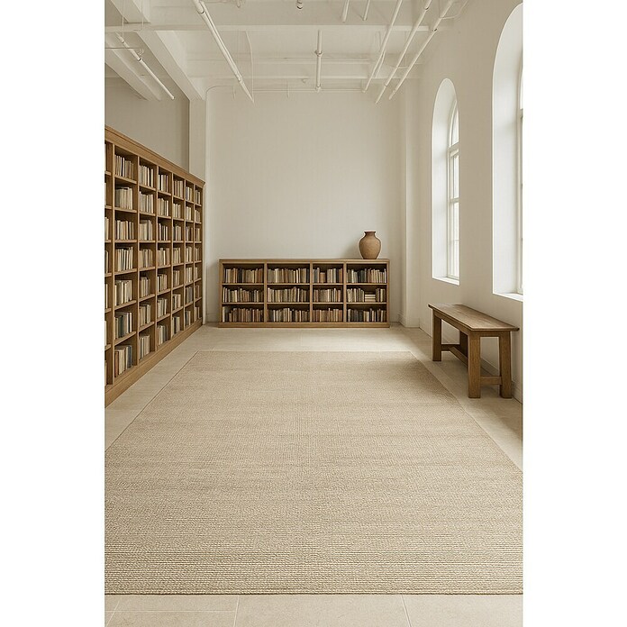 Alfombra de yute Málaga (Blanco/Natural, 350 x 250 cm, 100% yute) | BAUHAUS