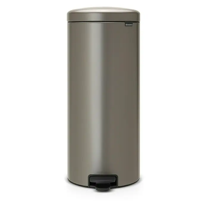 Proregal Treteimer Brabantia Klassischer Tretmülleimer mit Soft-Verschluss - 30 l, Metall, Platin - Eleganter, grauer Treteimer von Brabantia für ein stilvolles Ambiente. Der Abfalleimer ist hochwertig verarbeitet und ideal für Bad oder Küche geeignet.