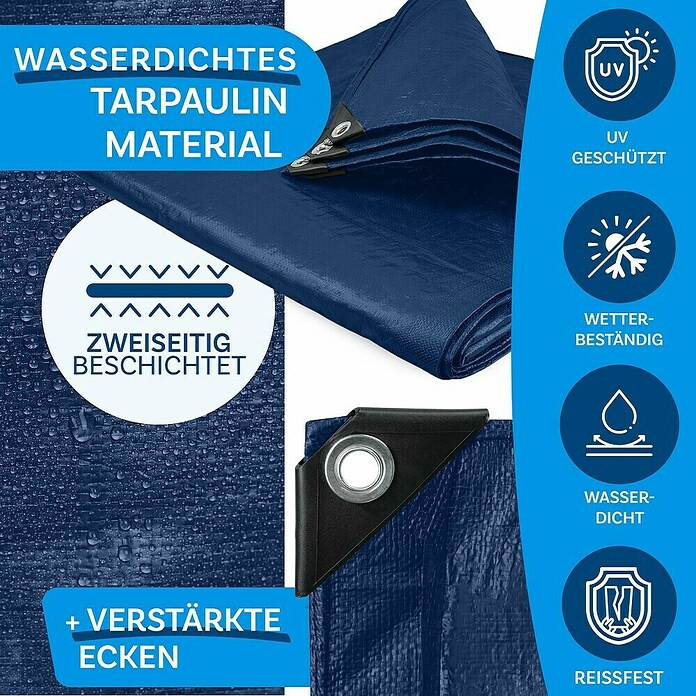 Floordirekt Abdeckplane (L x B: 14 x 8 m, Grammatur: 140 g/m², Blau) | BAUHAUS