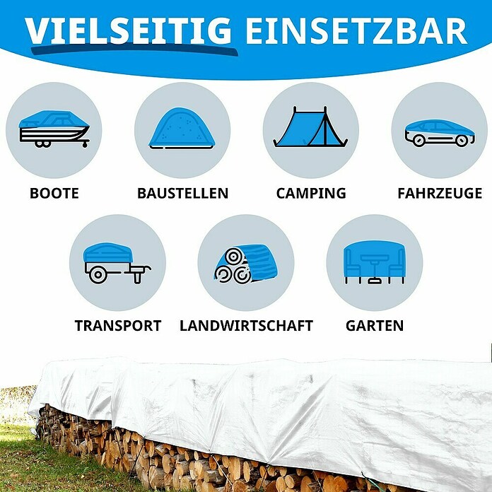 Floordirekt Abdeckplane (L x B: 3 x 2 m, Grammatur: 240 g/m², Weiß) | BAUHAUS