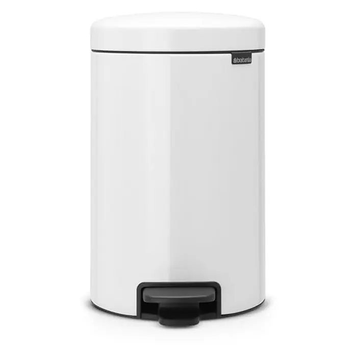 Proregal Treteimer Brabantia Klassischer Tretmülleimer mit Soft-Verschluss - 12 l, Metall, Weiß - Dieser stilvolle, weiße Treteimer von Brabantia bietet eine hygienische und komfortable Lösung für die Abfallentsorgung in jedem Raum.