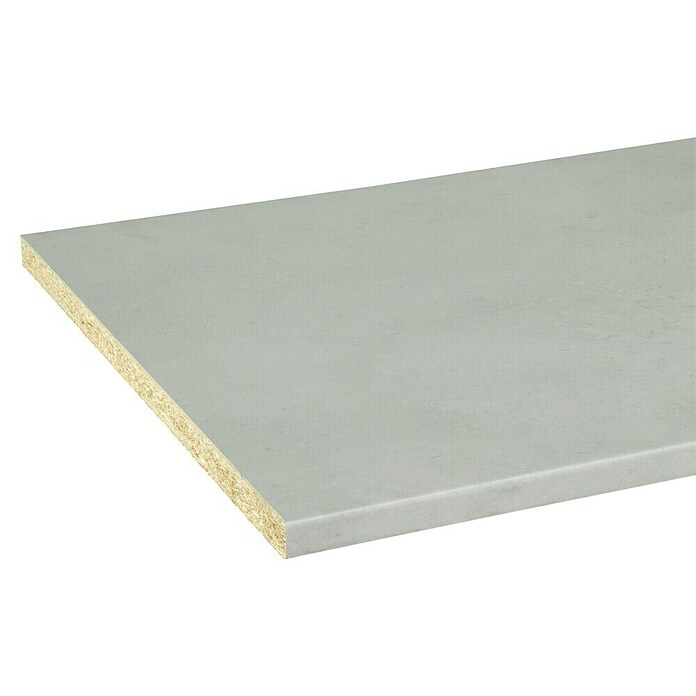 CanDo Keukenwerkblad Aanrechtblad Beton lichtgrijs (Spaanplaat, 182 x 60 x 2,8 cm, Lichtgrijs) | BAUHAUS