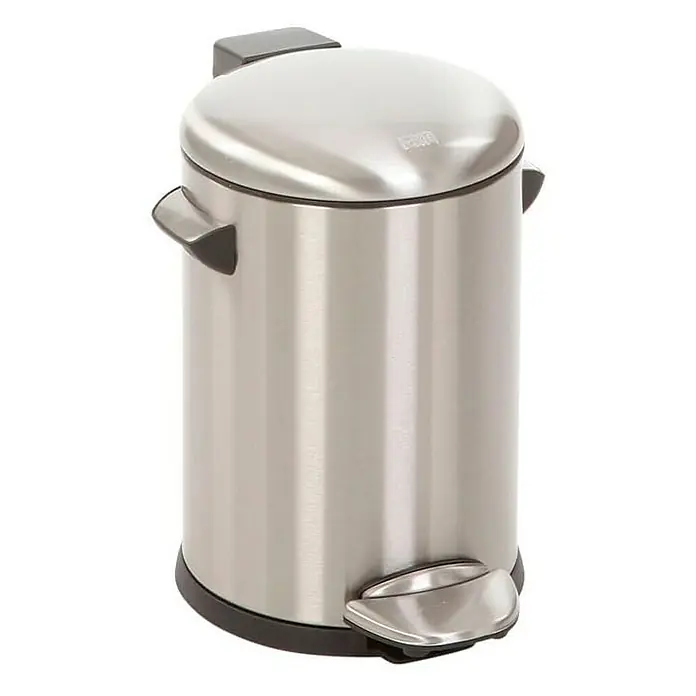 Proregal Treteimer Retro Treteimer mit markanten Griffen und Kugelkappe - 3 l, Kunststoff, Silber - Edelstahl-Tretmülleimer mit Deckel und Fußpedal zur einfachen Bedienung. Ideal für Bad, Küche oder Büro.