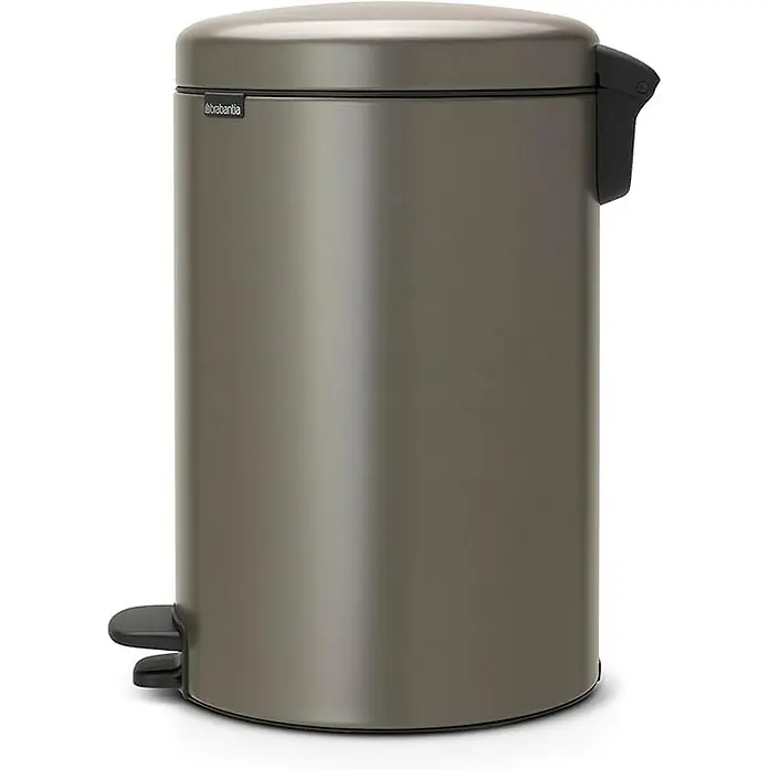 Proregal Treteimer Brabantia Klassischer Tretmülleimer mit Soft-Verschluss - 20 l, Metall, Platin - Stylischer runder Treteimer in Mattgrau von Brabantia, ideal für Bad oder Küche, mit geräuschlosem Schließmechanismus und robustem Design.