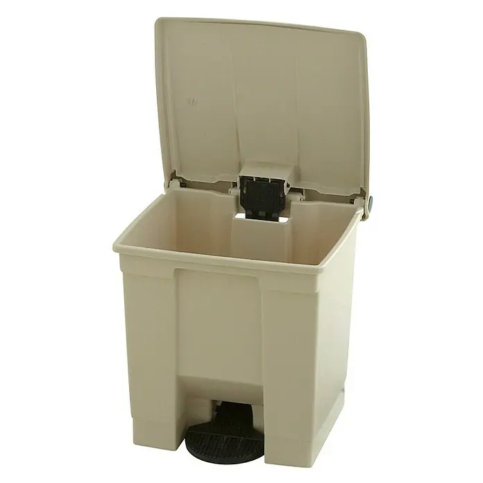 Proregal Treteimer Rubbermaid Robuster Pedaleimer - 30 l, Kunststoff, Beige - Beige Tretabfalleimer mit offenem Deckel, ideal für Küche oder Bad, bietet praktische Abfallentsorgung mit Fußpedal.