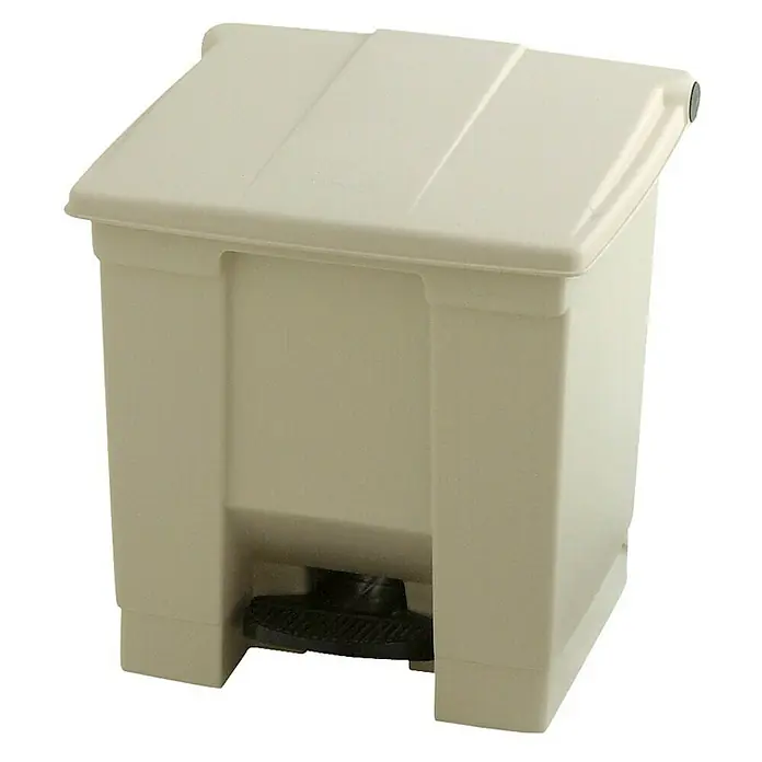 Proregal Treteimer Rubbermaid Robuster Pedaleimer - 30 l, Kunststoff, Beige - Beiger Tretabfalleimer mit Deckel, ideal für Badezimmer oder Küche, für eine hygienische Abfallentsorgung.